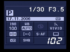 Olympus E400 main recording screen