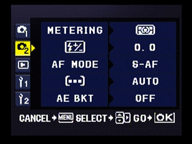 Olympus E400 recording menu page 2