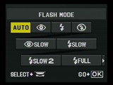 Olympus E510 - flash menu screen