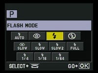 Olympus E3 - flash mode
