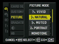 Olympus E3 - picture mode