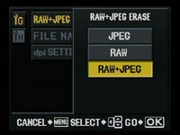 Olympus E420 - RAW erase