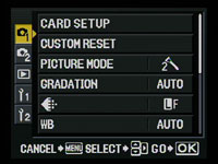 Olympus E420 - Rec menu 1