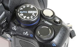 Olympus E420 - top right controls