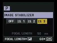Olympus E520 - Image Stabilisation modes
