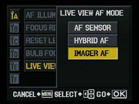 Olympus E-520 - Live view AF