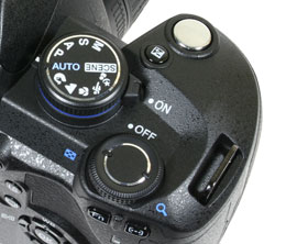 Olympus E-520 - top right controls