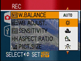 Panasonic FZ50 white balance menu