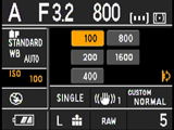 Panasonic L1 ISO setting