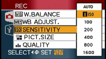 Panasonic LX2 sensitivity menu