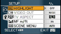 Panasonic LX2 setup menu