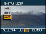 Panasonic DMC-TZ1 image stablizer menu