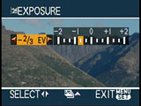 Panasonic Lumix TZ3 - exposure compensation menu