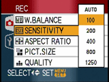 Panasonic Lumix DMC-TZ3 - sensitivity menu