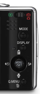 Panasonic FX500 - rear controls