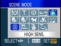 Panasonic FZ18 - scene menu