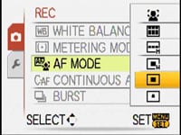 Panasonic TZ5 - AF mode 