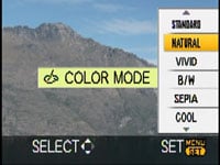 Panasonic TZ5 - colour mode
