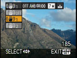 Panasonic FX30 - OIS modes dropdown menu