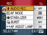 Panasonic FX30 - Record menu 2