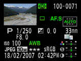 Pentax K10D Playback Information screen