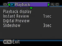 Pentax K200D - play menu