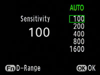 Pentax K20D - sensitivity