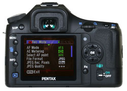 Pentax K200D - rear view