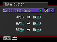 Pentax K20D - RAW button