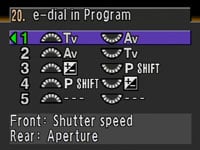 Pentax K20D E-dial