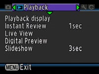 Pentax K20D - play menu
