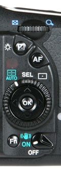Pentax K20D - rear controls