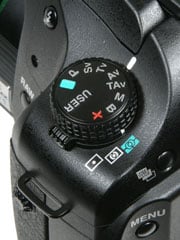 Pentax K20D - top left controls