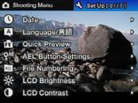 Sigma DP1 - set-up menu