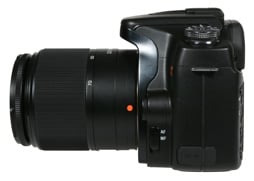 Sony Alpha A100 left side view