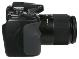 Sony Alpha A100 right side view