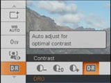Sony Cyber-shot DSC-H9 contrast menu