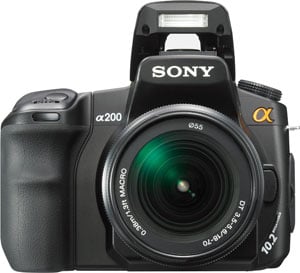 Sony Alpha DSLR-A200 with pop up flash