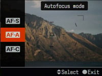Sony A300 - AF mode