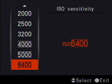 Sony A700 - ISO menu