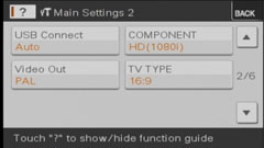 Sony T70 - settings P2