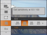 Sony W200 ISO menu