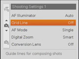 Sony W200 grid settings